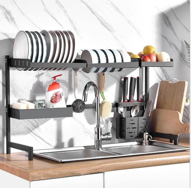 Stainless Steel Sink Shelf Kitchen Dish Rack Knife Rack Drain Rack Household Kitchen Storage Rack