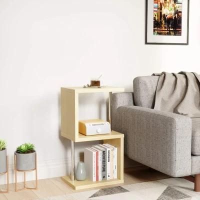 Modern Storage Rack with Metal Frame Small Bookshelf for Living Room Bedroom Office, OA