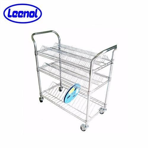 Production Line Carbon Steel Wire Storage Shelf Trolley ESD Cart Ln-1530609