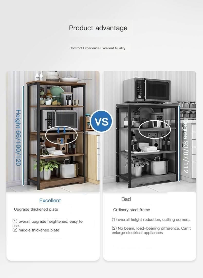 Metal Kitchen Storage Rack Multi-Layer Microwave Oven Shelf