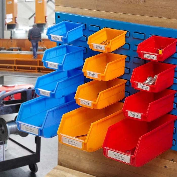 Industrial Stackable PP/HDPE Plastic Containers Hanging Bins for Wall Mounted Shelf Boltless Rivet Shelving