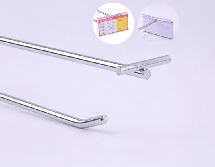 Metal Supermarket Shelf Beam Chrome Single Galvanized Zinc Shelf Hooks