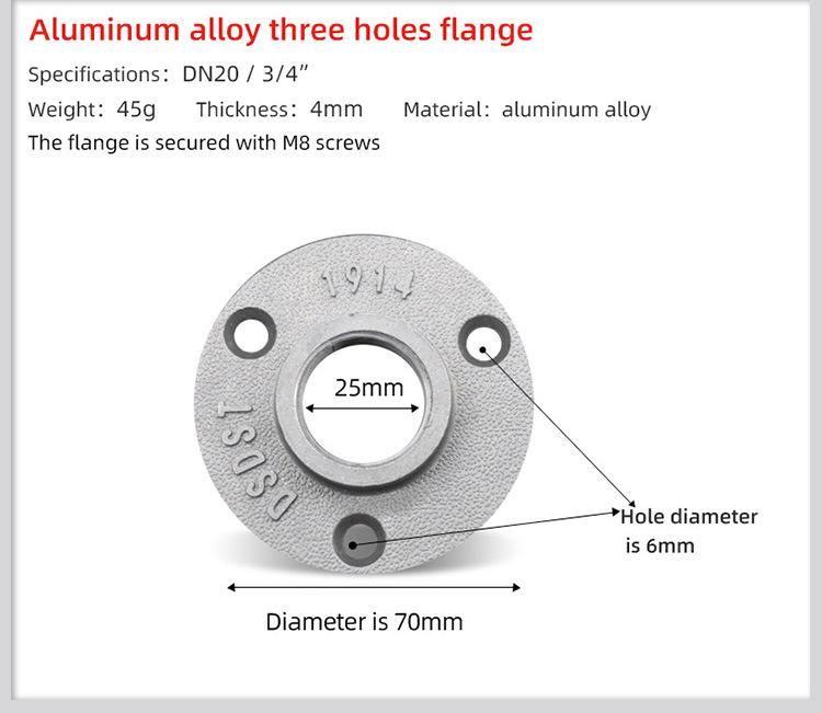 Aluminum Bsp Threaded Wall Mounted Floor Flange Pipe Fittings