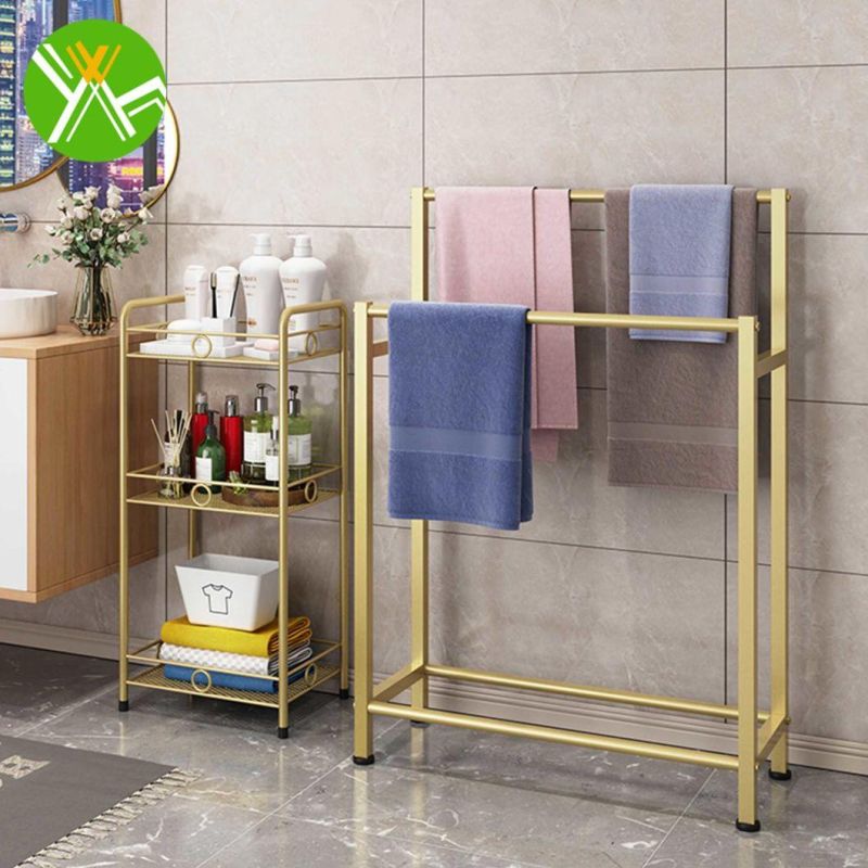 Retro Bathroom Corner Towel Rack Simple Luxury Gold Bathroom Towel Rack for Bathroom Decoration