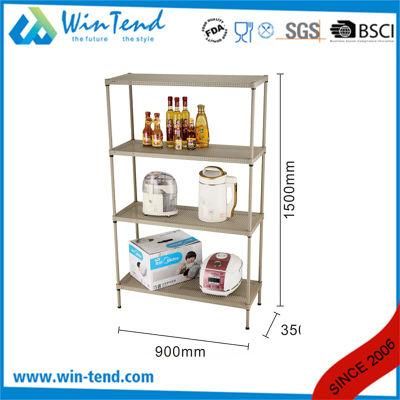 Kitchen 4 Tier Perforated Shelving Metal Steel Adjusting Storage Rack