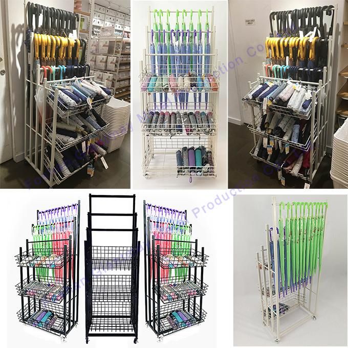 Commercial Metal Umbrella Display, Garden, Hotel, Indoor, Outdoor Retail Rack