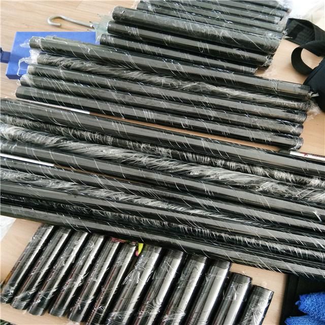 Black Cast Iron Pipe Fitting Nipple 3/4" with Thread on Both Ends for Industrial Pipe Bookshelf