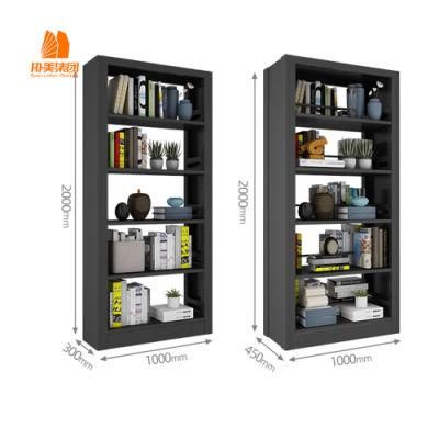 Customized Color Modern Library 5 Layers Knock-Down Construction Steel Book Shelves, Library Furniture