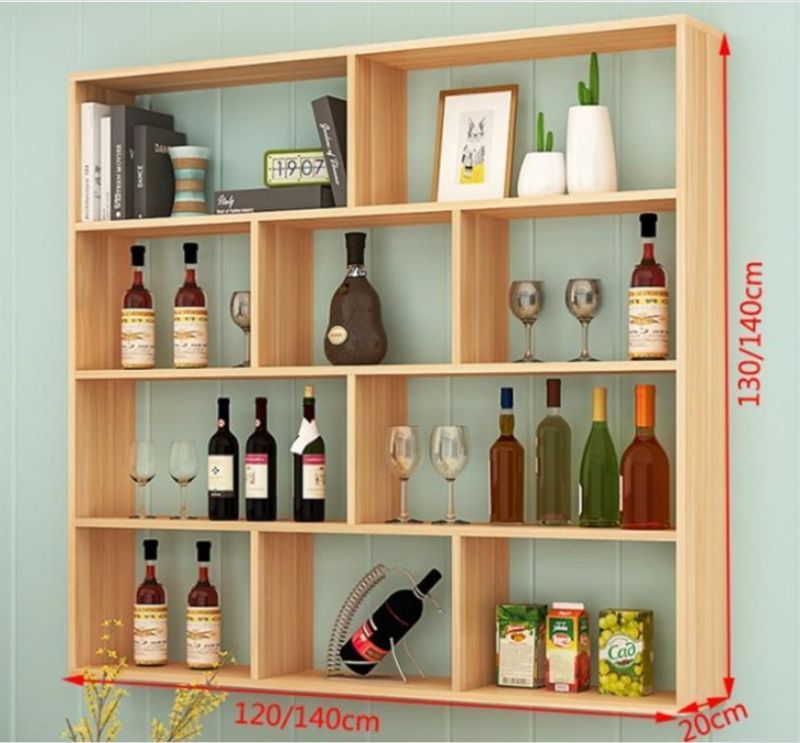 Simple and Creative Wine Cabinet Wall-Mounted Wooden Bookcase