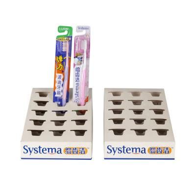 Waterproof Cardboard Toothbrush Display Box Long Bar Tool Table Light Film Display Rack