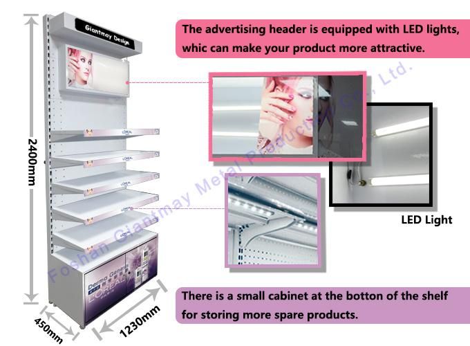 Customized Metal Cosmetics Make up Display Shop Cosmetic Makeup Rack