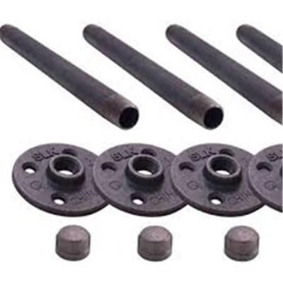 Pipe Fittings Retro Decor 1/2&quot; Malleable Cast Iron Floor Flange Shelving Brackets