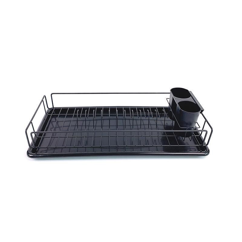 Kitchenware Metal Storage Shelf Plate Drainer Dish Drying Rack with Tray Utensil Holder