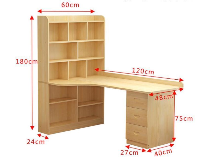 2021&Solid Wood Corner Home Bedroom Corner Bookshelf Combination Bookcase