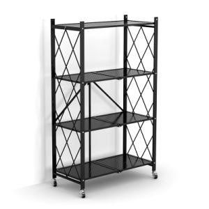 Factory Direct Foldable Metal Storage Rack Mobile Free Installation Kitchen Shelf Rack