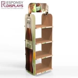 Wooden Floor Shelf Water Bottle Display Rack Beverage Bottle Storage Rack