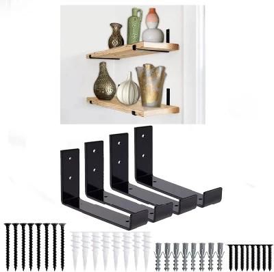 7.25&quot; Heavy Duty Rustic Black Iron Finish Shelf Brackets Heavy Duty Thick 5mm Includes Hardware Shelf Bracket