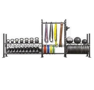 Private Label Fitness Equipment Home Gym Storage Rack for Dumbbell, Kettlebell, Plate, Medicine Ball/Wall Ball