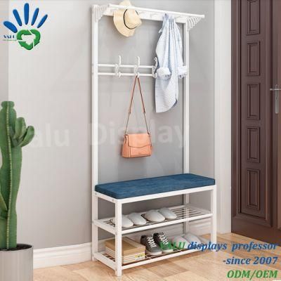 Customized Storage Shelf Stacking Racks Clothes Hanger Rack with Shoe Stand