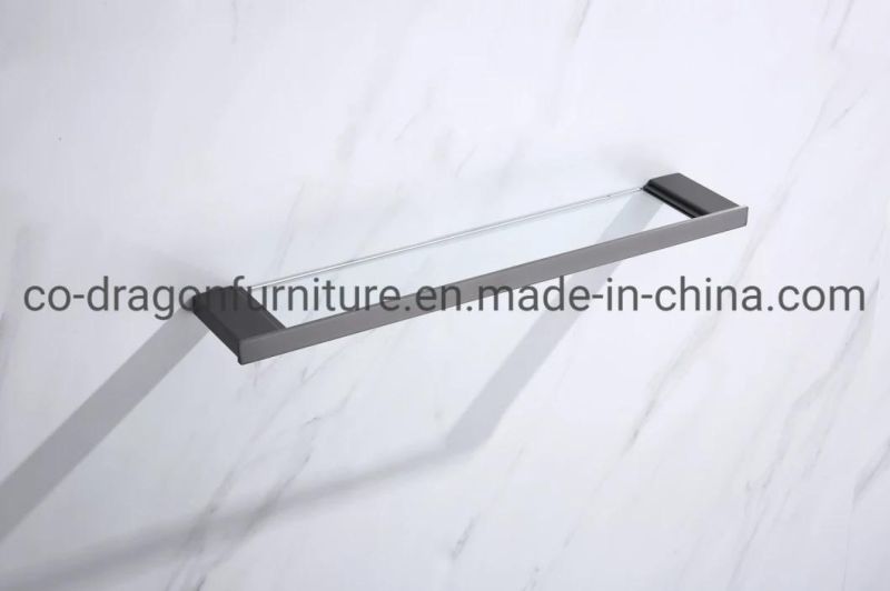 Modern Toilet Accessories Wall Mounted Glass Shelf for Bathroom Rack