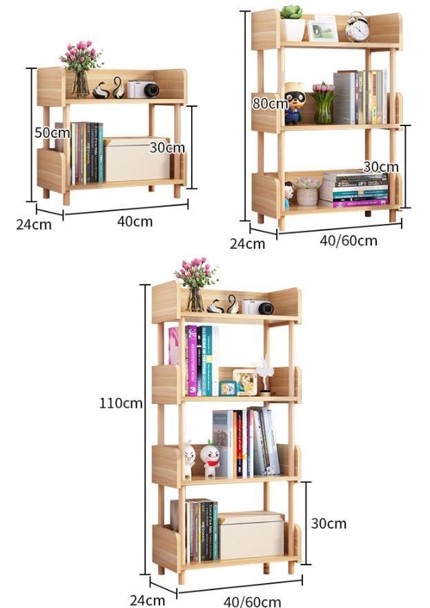 Simple Floor-to-Ceiling Bookshelf Simple Living Room Multi-Layer Shelf