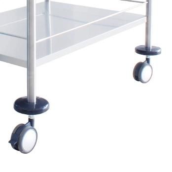 HS6153b China Stainless Steel Double Shelf Medical Instrument Cart Trolley Manufacture