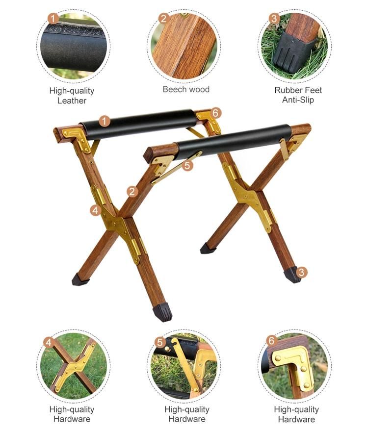 Wood Folding Cooler Stand Box Rack Shelf for Camping