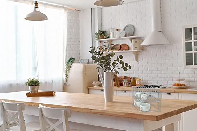 Classics Iron Slat Expandable Kitchen Counter and Cabinet Shelf, Platinum