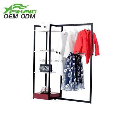 Wholesale Retail Store Furniture Black Metal Clothing Display Rack for Garment