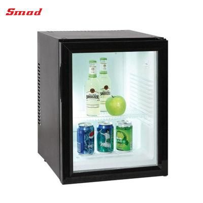 Thermoelectric Fridge Transparent Glass Door Refrigerator Hotel Room Fridge