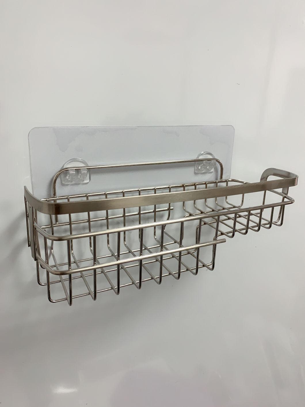 Stainless Steel Adhesive Bathroom Storage Rack