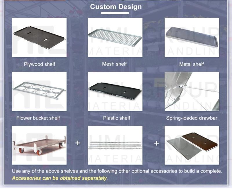 Outdoor Rolling Steel Plant Flower Cart Display Rack for Sale