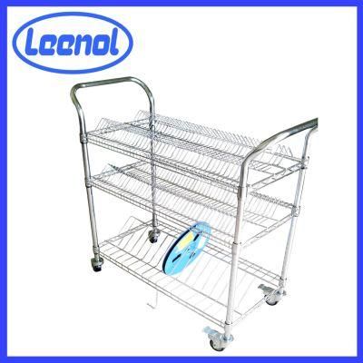 Production Line Carbon Steel Wire Storage Shelf Trolley ESD Cart Ln-1530609