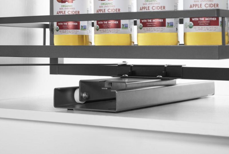 Dark Grey Kitchen Accessory Pull out Half Tandem Storage Rack