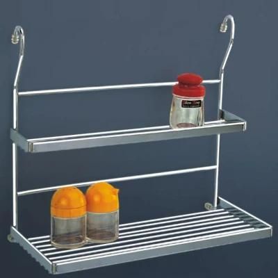 Hot Sale Iron Chromed Double Spice Rack for Kitchen Storage (CWJ203C-2)