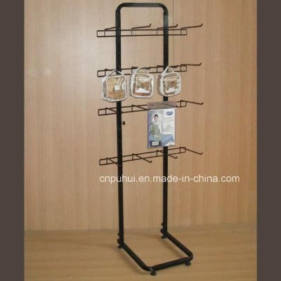 Single Sided Blister Packages Gloves Floor Standing Metal Display Rack (PHY374)