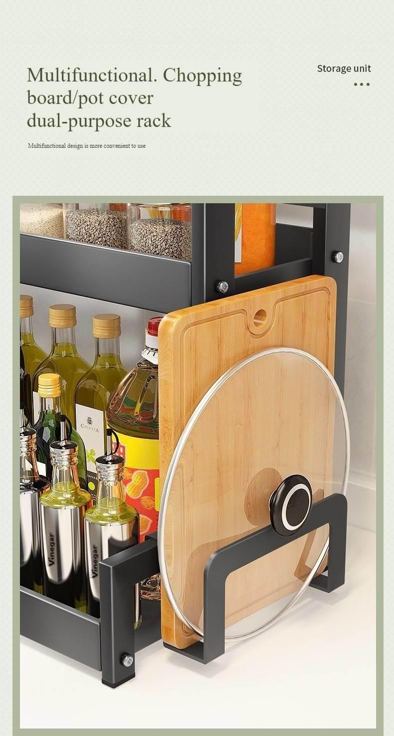 Kitchen Standing Spice Storage Rack Multi-Functional Knife Rack