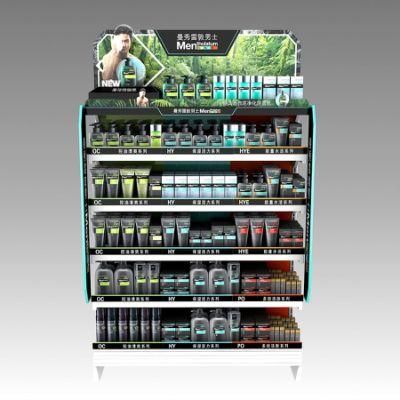 ODM OEM Available High Quality Freestanding Wooden Cosmetic Display Rack for Retail Promotion