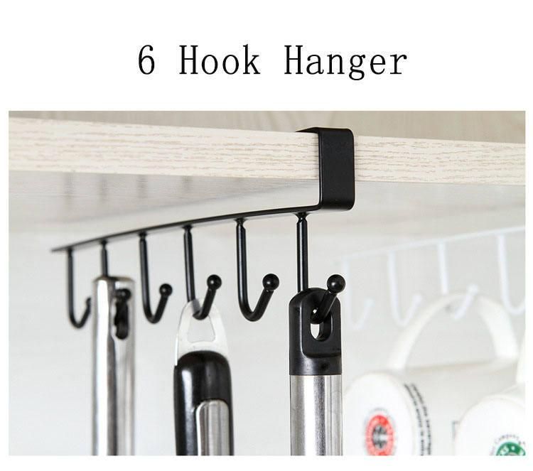 Iron Cupboard Hook Kitchen Cabinet Door Shelf Glass Mug Cup Storage Hanging Rack
