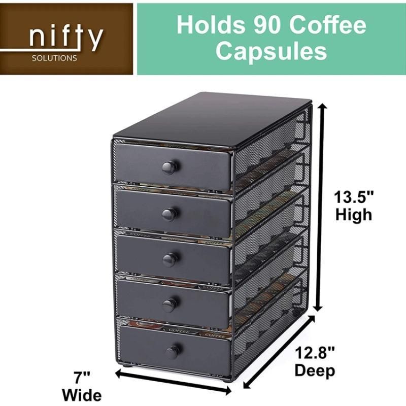 Coffee Capsule Drawer Rack K-Cups Nespresso Coffee Storage Drawer Rack