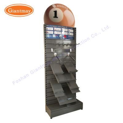 Floor Standing Powder Coated Metal Storage Shelf Display Racks with Slatwall Panels