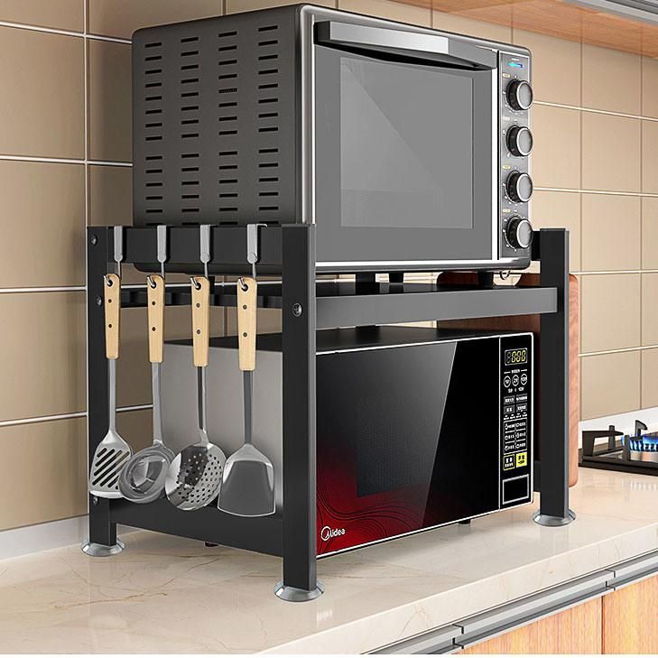 Adjustable Spice Holder Kitchen Storage Rack Standing Microwave Rack