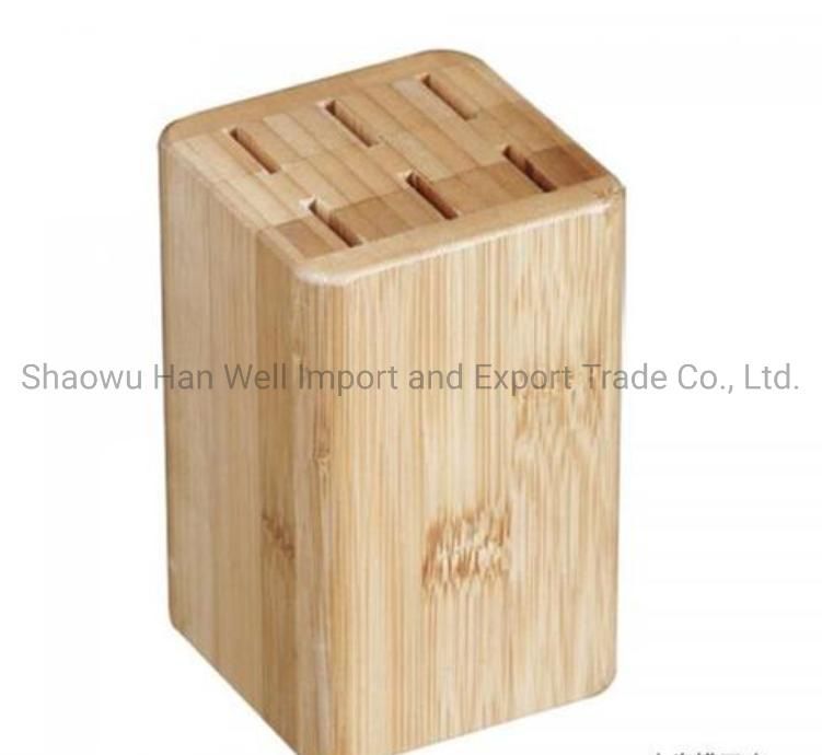 Natural Bamboo Kitchen Knife Organizer Block Rack for Storage