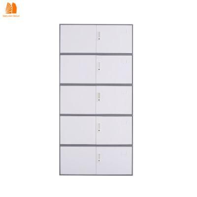Modern Metal Furniture Office Storage Four Shelves Steel Swing Door Cabinet