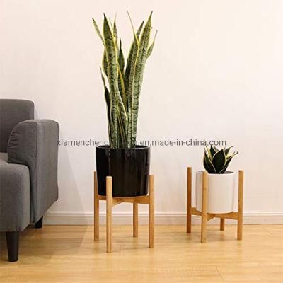 Eco Friendly High Quality Modern Adjustable Display Flower Holder, Natural Bamboo Plant Stand for Home and Office