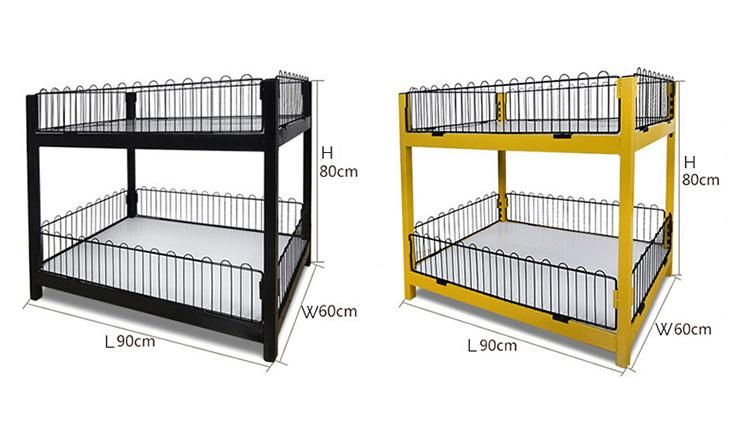 Supermarket Wooden Promotion Display Table Produce Rack