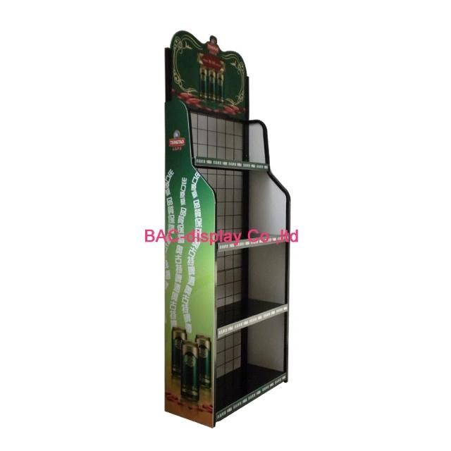 Supermarket Custom Floor Standing Metal Grid Shelf Store Food and Beverage Display Rack