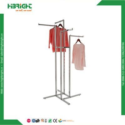 Zinc Galvanized Four Arms Garment Rack