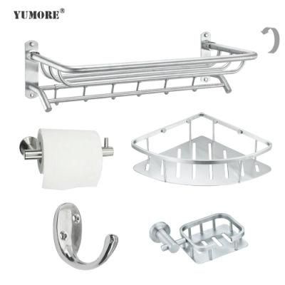 Hotel Japanese Style Accessories Stainless Steel Wall Mounted Kitchen Bathroom Towel Hanger Rack