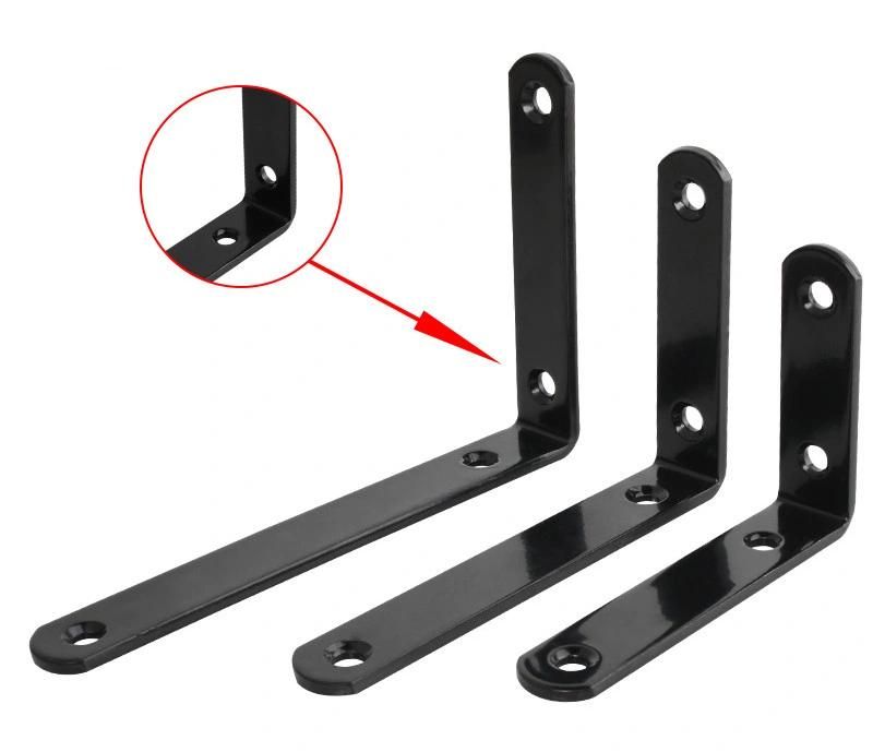 Hot Selling DIY L Shape Steel Bracket Powder Coated Black Color for Wall Support